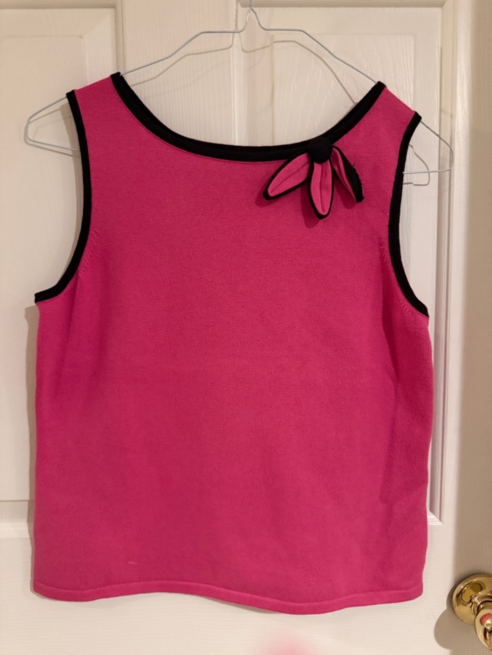 Women’s Hot Pink Sleeveless Shell Top with Petal Accent World Reoublic